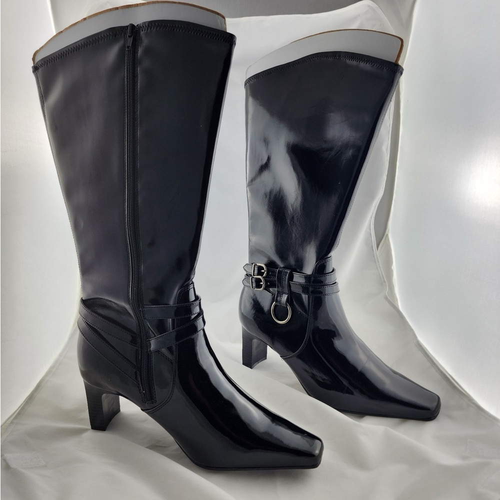Cloudwalkers Black Patent Boots Size 11W